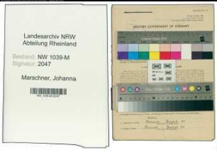Entnazifizierung Johanna Marschner , geb. 07.06.1897 ()
