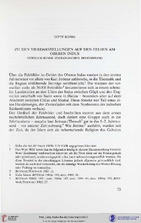 Zu den Tierdarstellungen auf den Felsen am Oberen Indus - Versuch einer zoologischen Bestimmung