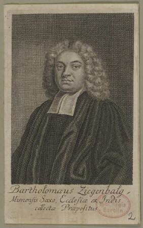 Bildnis des Bartholomaeus Ziegenbalg