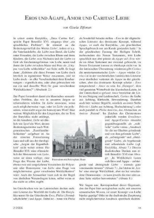 Eros und Agape, Amor und Caritas: Liebe