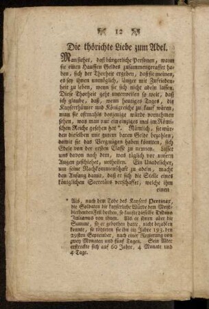 [II. Die thörichte Liebe zum Adel.]