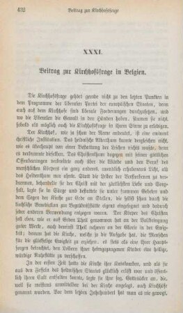 432-442 Beitrag zur Kirchhofsfrage in Belgien