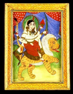 Göttin Durga auf Löwen