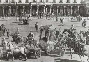 Der Neumarkt zu Dresden vom Jüdenhof aus