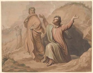 Dante und Vergil am Eingang des Purgatoriums