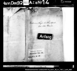 Relationen L.D. Hugos aus Frankfurt a.M.