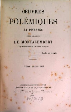 Oeuvres de M. le Comte de Montalembert, 9