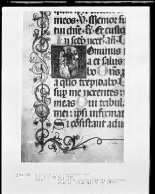 Psalterium — Initiale D (ominus), darin Anbetung der Könige