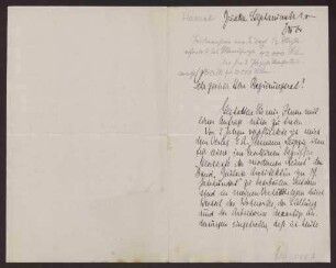 Schreiben an Hermann Muthesius (Brief)