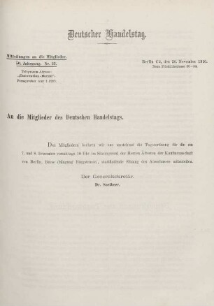 50. Jahrg. Nr. 23., ... den 26. November 1910