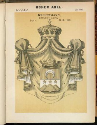 Taf. 194. Kellermann, Herzog v. Valmÿ Dipl. v. 13. IX. 1820.