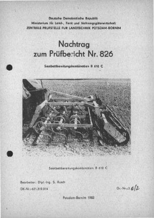 Saatbettbereitungskombination B 610 C im Kopplungswagen T 890