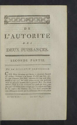 Seconde Partie.