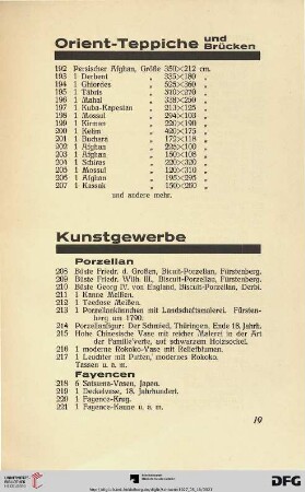Orient-Teppiche und Brücken (Nr. 192-207)