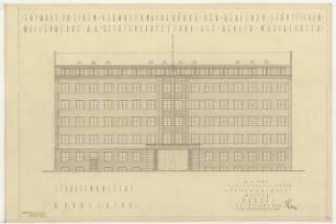 Berliner Städtische Wasserwerke, Berlin-Mitte Verwaltungsgebäude: Fassadenansicht 1:100, 6. Vorschlag