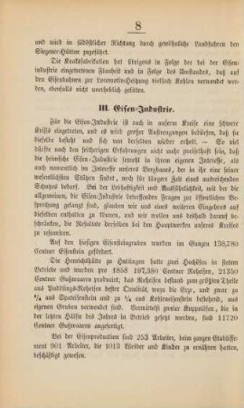 III. Eisen-Industrie.