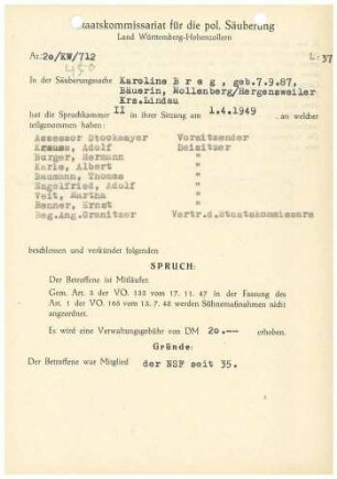 Breg, Karoline