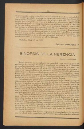 Sinopsis de la herencia