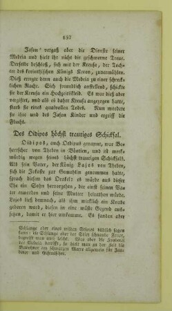 Des Oidipos höchst trauriges Schicksal