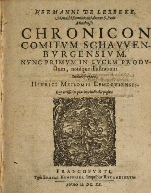 Chronicon comitum Schauenburgensium