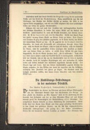 ¬Die¬ Umbildungs- Bestrebungen in der modernen Didaktik