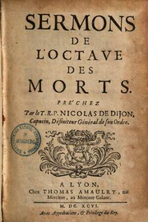 Sermons de l'octave des morts