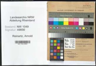 Entnazifizierung Arnold Reinartz , geb. 24.05.1886 (Buchdrucker)