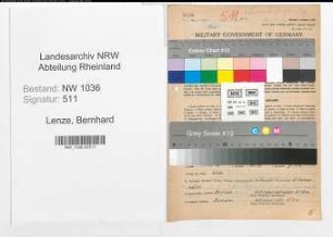 Entnazifizierung Bernhard Lenze , geb. 07.02.1898 (Steiger)
