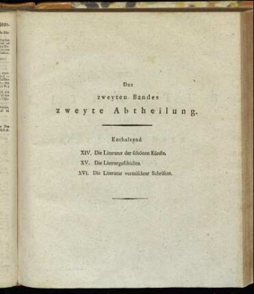 Des zweyten Bandes zweyte Abtheilung