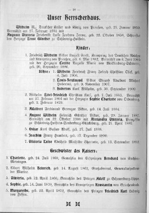 Unser Herrscherhaus.