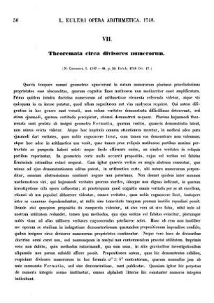VII. Theorema circa divisores numerorum.