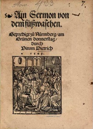 Ain Sermon von dem Füßwaschen am Grünen Donnerstag