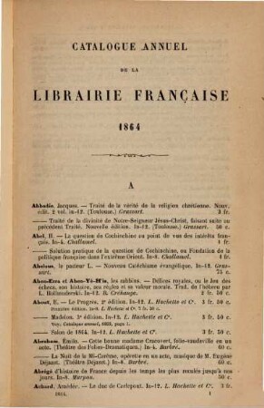 Catalogue annuel de la librairie française pour, 7