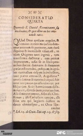 Consideratio Quarta