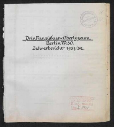 1931/1932: Jahresbericht ... - 1931/32