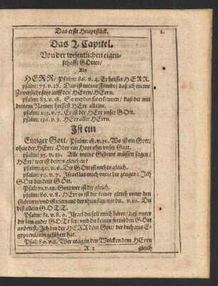 Das 2. Capitel. Von der wesentlichen eigenschafft Gottes/ Als Herr/ ...