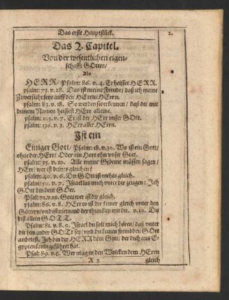 Das 2. Capitel. Von der wesentlichen eigenschafft Gottes/ Als Herr/ ...