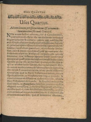 Usus Quartus. Ad concionum perspicuitatem & ornamentum maxime faciunt Concord.