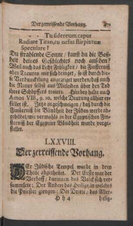 LXXVIII. Der zerreissende Vorhang