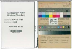 Entnazifizierung Bruno Henseler , geb. 06.10.1908 (Angestellter)