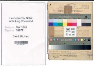 Entnazifizierung Richard Diehl , geb. 13.11.1900 (Postbeamter)