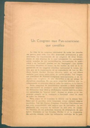 Un congreso mas pan-americano que científico