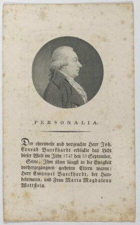Bildnis des Joh. Conrad Burckhardt