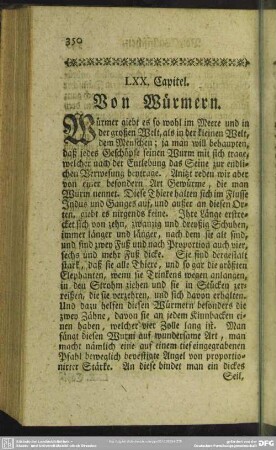 LXX. Capitel. Von Würmern