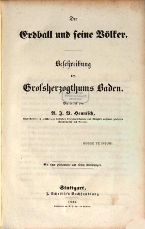 Beschreibung des Großherzogthums Baden : mit einer Höhenkarte und vielen Abbildungen