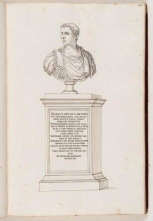 Bildnisbüste des römischen Kaisers Diadumenianus, in: Series continuata omnium Imperatorum [...], Bd. 1, Bl. 28