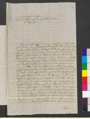 Brief von Ehlers, Wilhelm an Goethe, Johann Wolfgang von