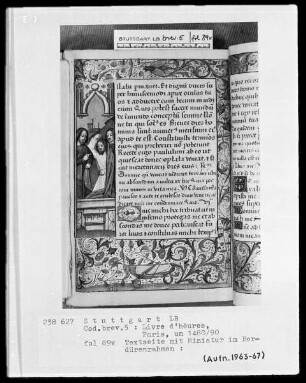 Lateinisches Stundenbuch (Livre d'heures) — Büßender, Folio 89verso