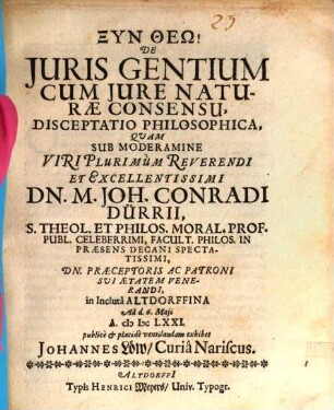 De iuris gentium cum iure naturae consensu disceptatio philosophica