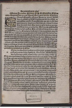 Compendium elegantiarum Laurentii Vallae : mit Widmungsbrief des Autors an Sicchus Simonetta